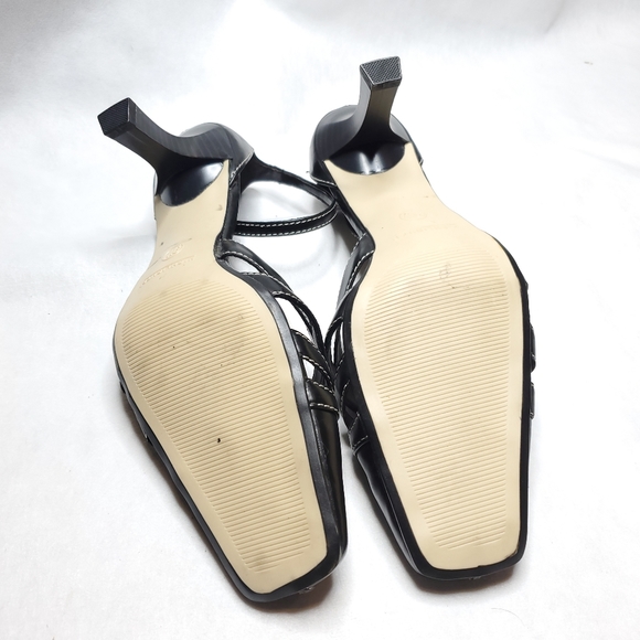 Highlights Black Size 9 Squared Toe Strappy Heels - Picture 6 of 10